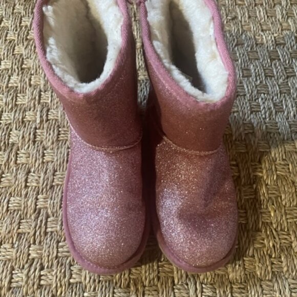 UGG Unisex Child Kids Classic Short II Glitter Fashion Boot in Pink - Picture 7 of 12